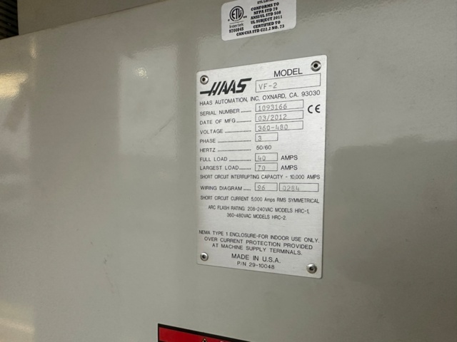 1256096-20 CNC fräs Haas modell VF2