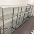 1442215-2 Warehouse shelves, trolleys, rolling board, stool, bench