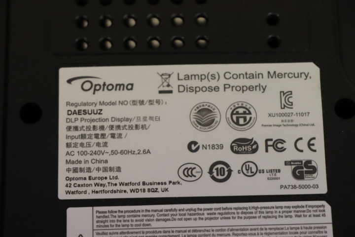 1295790-5 Projektor Optoma DLP