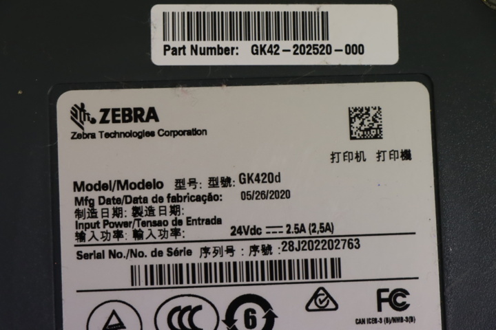 1295791-7 Etikettskrivare Zebra GK420d