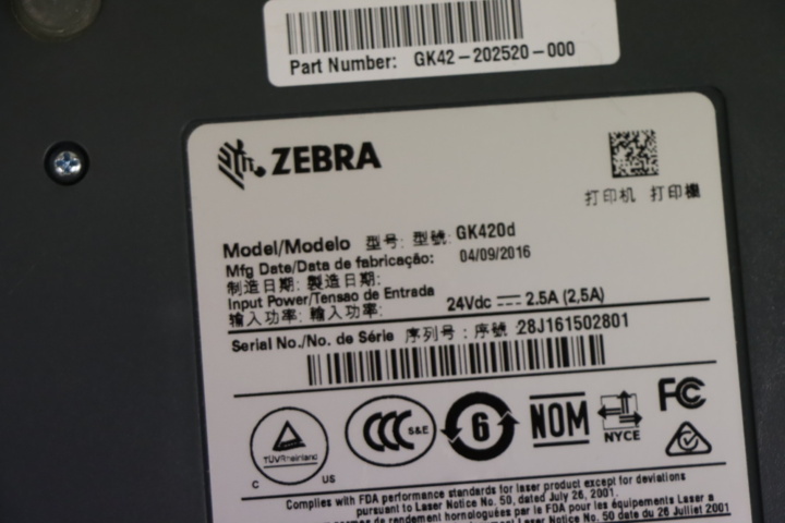 1295792-6 Etikettskrivare Zebra GK420d