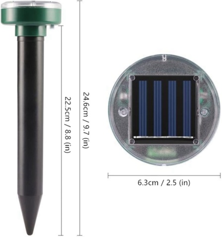 1460406-8 Solar Powered Rodent Scarer Round – 12-pack (for large areas & agriculture) - Free shipping