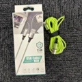 1460415-1 5 st Nylon Lightning Kabel USB-A Grön 2 meter - Fri frakt