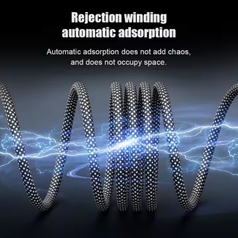 1460439-6 4 st USB-C Magnetisk Laddkabel 60W - Anti-Trassel - 1,5m - Fri frakt