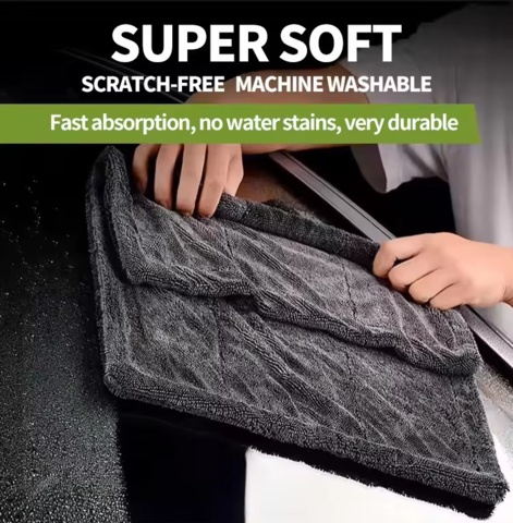 1460514-7 3 pcs Microfiber car wipes 50×80 cm – double-sided 1200 g/m² - Free shipping