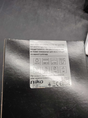 1447685-3 Rörelsesensorer, 6 st – Niko Servodan, IP54, justerbar räckvidd