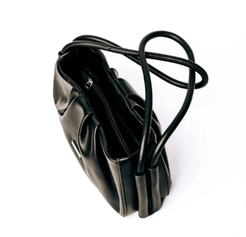 1460709-2 Leather handbag - Galio of Sweden, nested handles, flexible carrying style