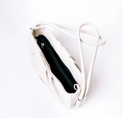 1460719-2 Leather handbag - Galio of Sweden, nested handles, flexible carrying style