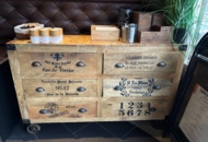 1442234 Sideboard with contents - Cutlery, napkins, etc.