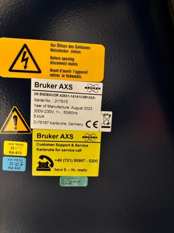 1455692-8 Röntgendiffraktometer – Bruker D8 Endeavor High Throughput XRD (2023) + Van der Heijden kylaggregat