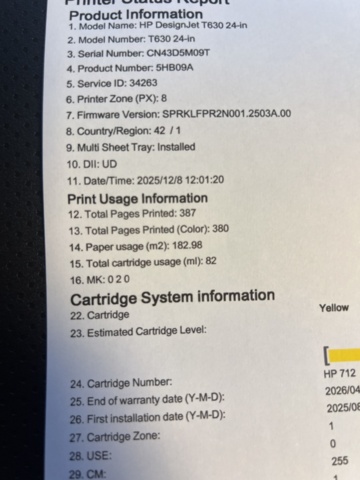 1431590-6 Storformatsskrivare - HP DesignJet T630, -2024