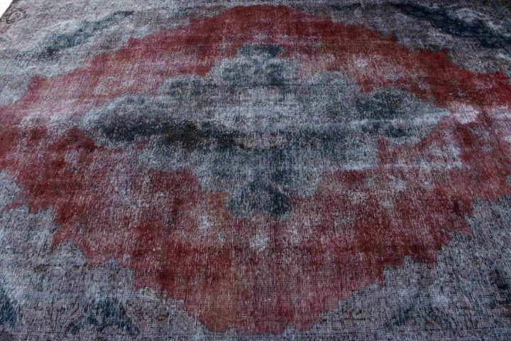 1446599-4 Handknuten Orientaliskt Vintagematta Röd/Grå 269x353cm (751862)