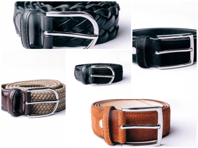 1460901-1 Belts, 5 pcs – Galio of Sweden, suede/leather/cotton, size 100