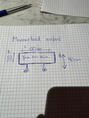 1460761-4 Marmorbord med gjutjärnsunderrede