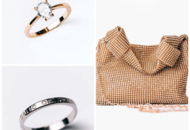 1460974 Jewelry & handbag – 3 pcs – rings and bag in gold finish