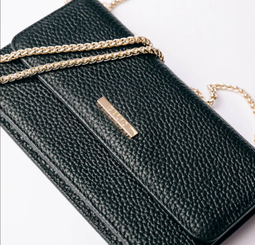 1461002-8 Leather handbag, 2 pcs - Galio of Sweden, chain strap, multiple compartments