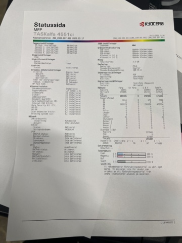 1461160-10 Multifunktionsskrivare Kyocera 4551ci - 2014