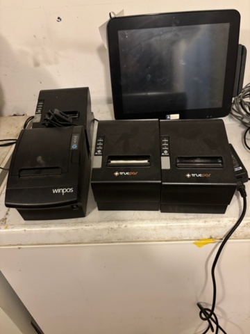 1460983-5 Trivec EP kassaterminal + 3 kvittoskrivare (Winpos & TruePOS)