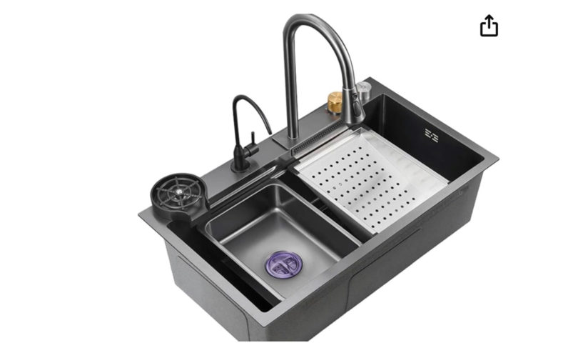 1461131-2 Lot of Multifunctional Sinks in Stainless Steel / Black & Silver – New in Box – 50pcs