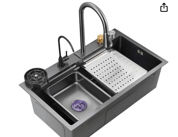 1461141-2 Sink in stainless black steel, new - shipping included