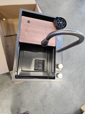 1461141-6 Sink in stainless black steel, new - shipping included