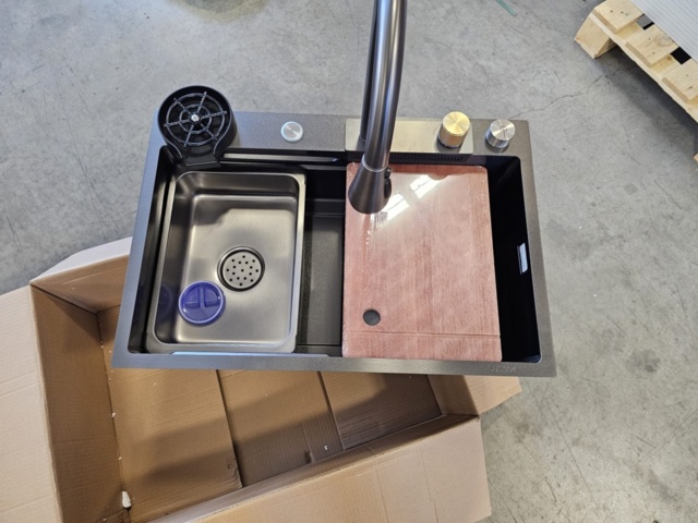 1461141-10 Sink in stainless black steel, new - shipping included