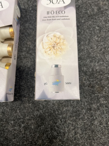 1461267-3 7 st Förpackningar med säkringar & smältproppar 50A, Bårebo & Ifö electric