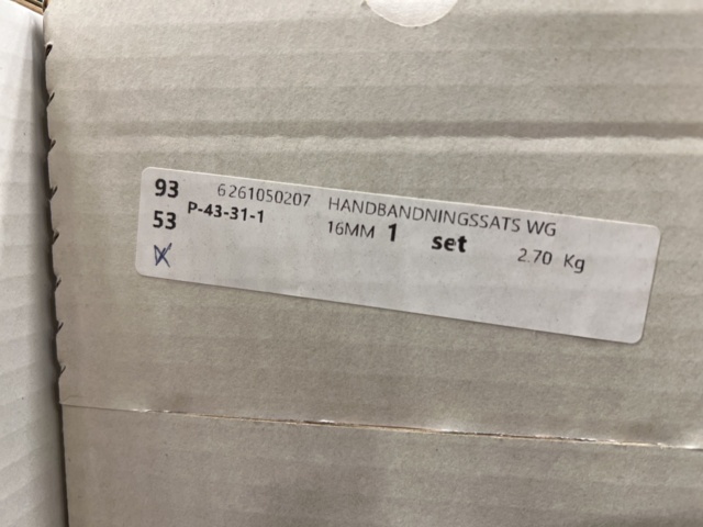 1461271-2 2 st Handbandningssatser, 13mm & 16mm