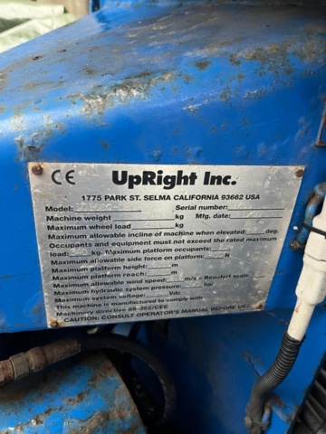 1351377-4 Saxlift UpRight SL20 -2000 (Reparationsobjekt)