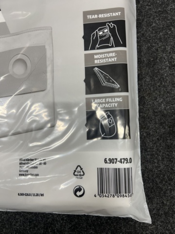 1461285-3 25 st Dammsugarpåsar Kärcher 6.907-479.0