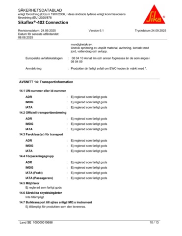 1426948-14 Fogmassa Sikahyflex 402