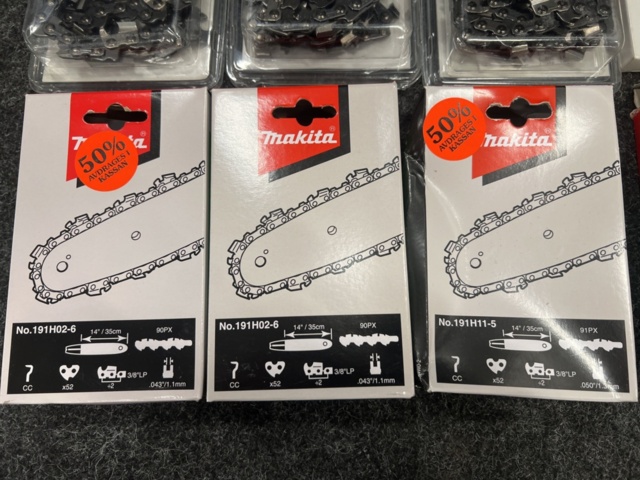 1461301-6 Sortiment med motorsågkedjor m.m. Makita