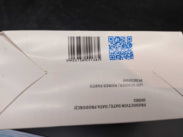 1461814-5 Face mask, 20 pcs 100-pack, IIR, 3-PLY, blue