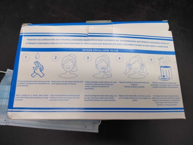 1461815-6 Face mask, 20 pcs 100-pack, IIR, 3-PLY, blue