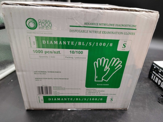 1461818-9 Disposable gloves, 2000 pairs. Nitrile Black Powder-free, size Small