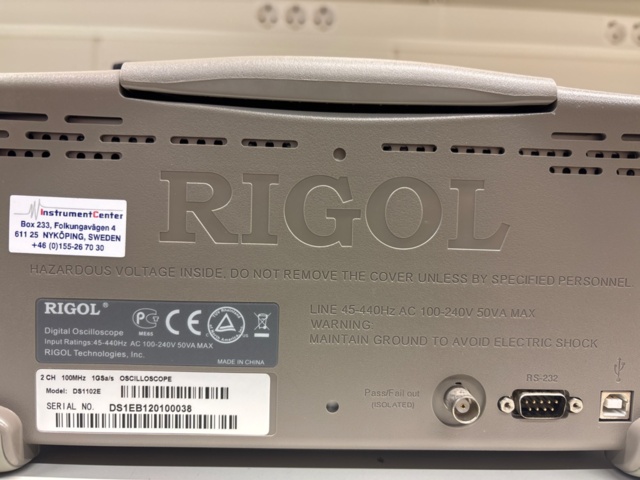 1442252-3 Oscilloscope Rigol DS1102E