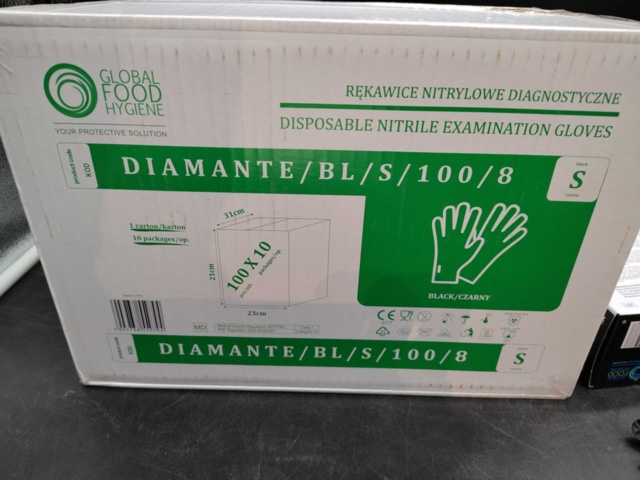 1461822-7 Disposable gloves, 2000 pairs. Nitrile Black Powder-free, size Small
