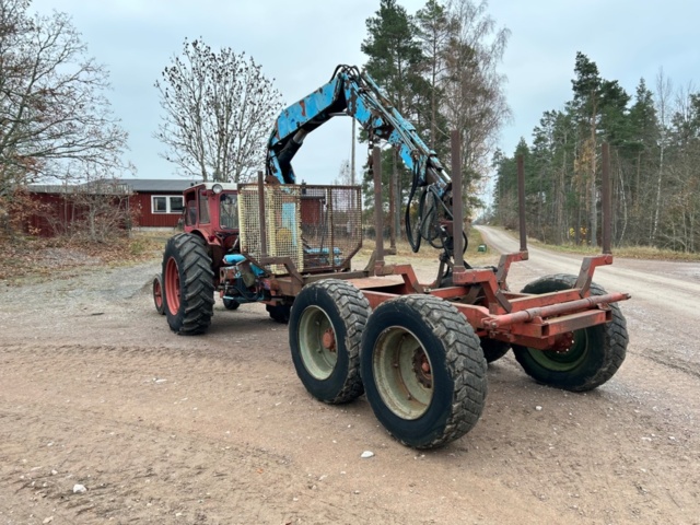 1407998-13 Tractor with forestry trailer & HIAB crane - BM Volvo Boxer 350 -1963