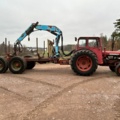1407998-12 Tractor with forestry trailer & HIAB crane - BM Volvo Boxer 350 -1963