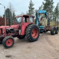 1407998-1 Tractor with forestry trailer & HIAB crane - BM Volvo Boxer 350 -1963