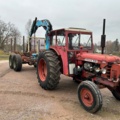 1407998-10 Tractor with forestry trailer & HIAB crane - BM Volvo Boxer 350 -1963