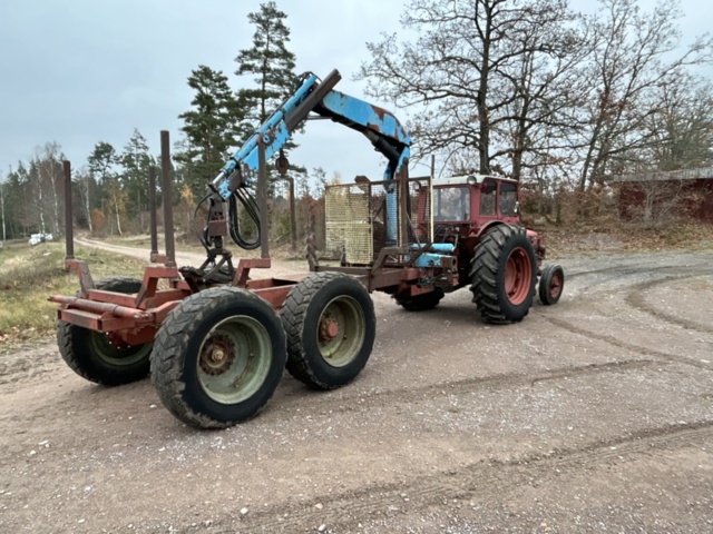 1407998-15 Tractor with forestry trailer & HIAB crane - BM Volvo Boxer 350 -1963