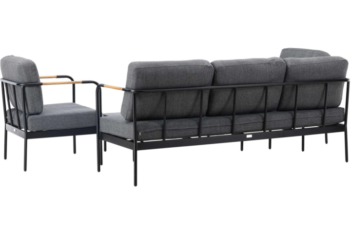 1371136-4 Soffgrupp för utomhusbruk (Svart/Teak) - Pehnna