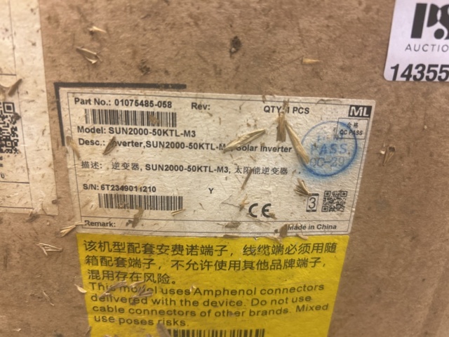 1435558-7 Strängväxelriktare 50kW för solceller Huawei SUN 2000-50KTL-M3 (ny/oanvänd)