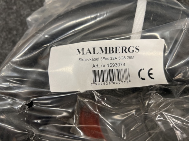1462058-2 3-faskabel 32A 25M, Malmberg