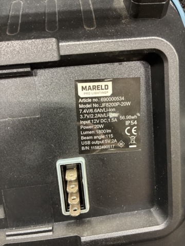 1462045-5 Arbetsbelysning Mareld JF8200P-20W