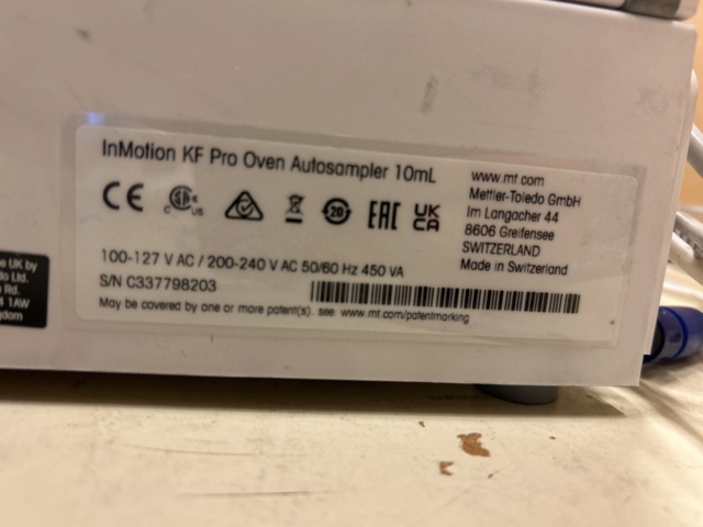 1435560-7 Titrator Mettler Toledo Compact C30S med autosampler InMotion KF Pro Oven