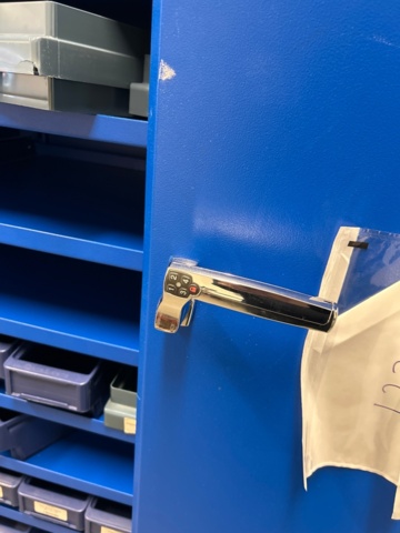 1461547-3 Sheet metal cabinet with code lock