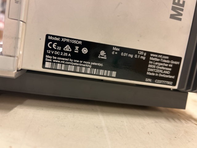 1435566-9 Analytisk laboratorievåg - Mettler Toledo XPR105DR