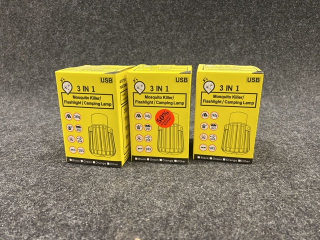 1462374-1 3 pcs Mosquito killer/flashlight/camping lamp, 3in1
